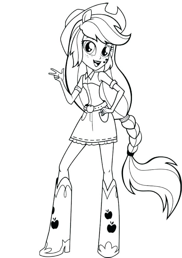 Equestria Girl Applejack Coloring Page