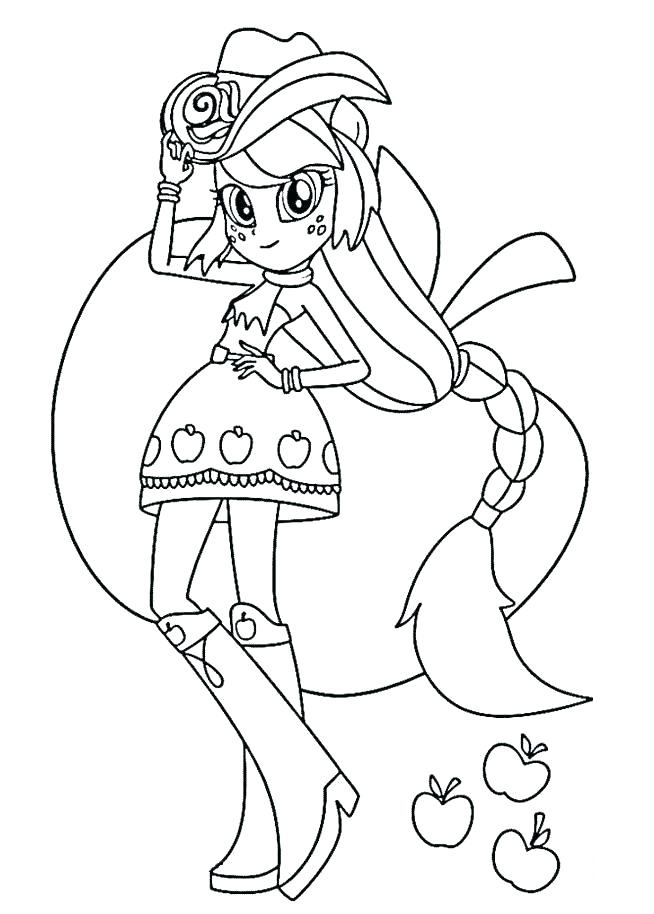 Equestria Girl Applejack Coloring