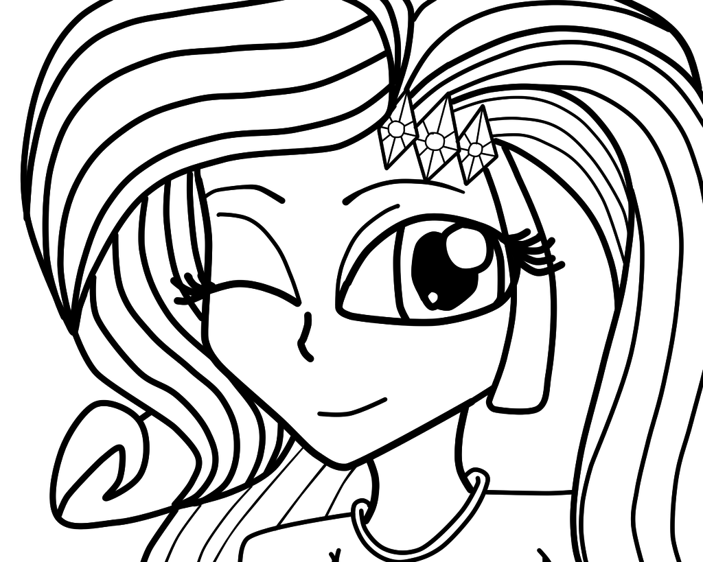 Equestria Girls Coloring Page Rarity