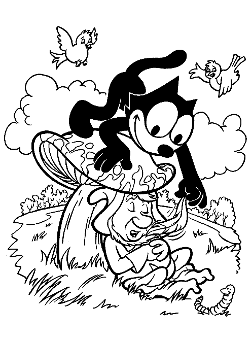 Felix Finds A Gnome Coloring Page