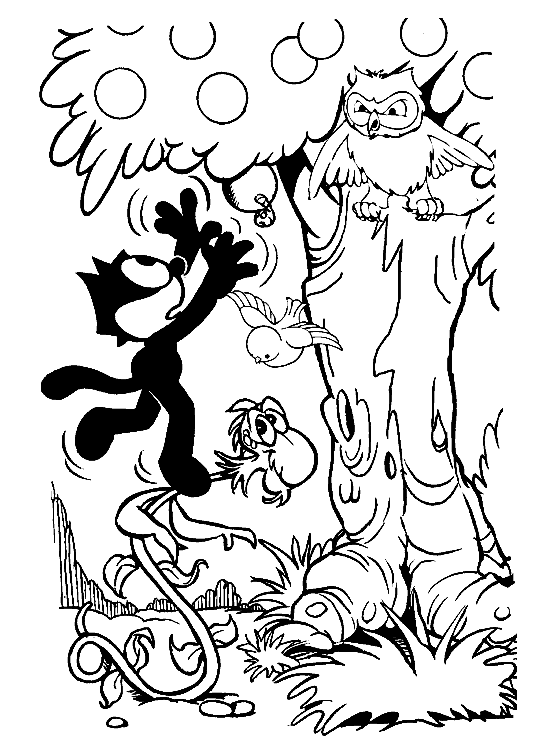 Felix Picking Apples Coloring Page
