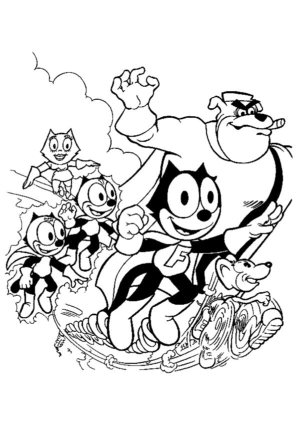 Felix The Cat Characters Coloring Pages