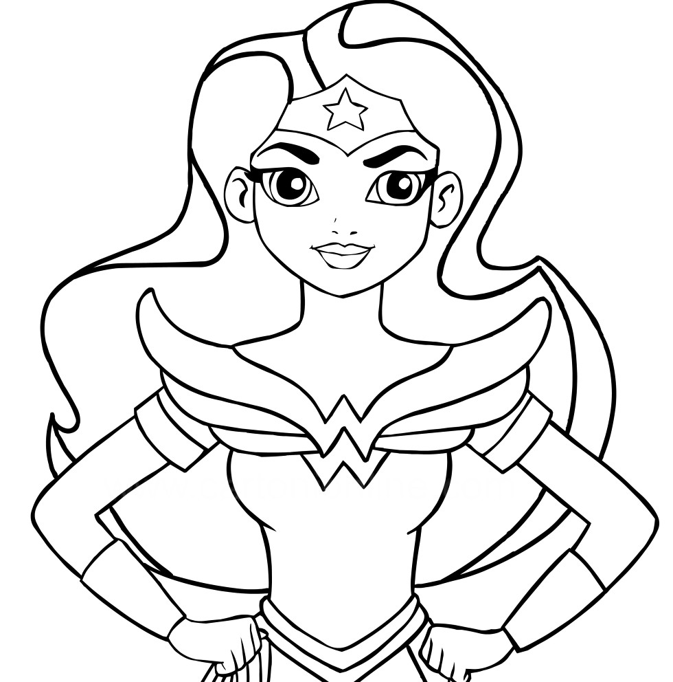 Female Superhero Coloring Page - Wonder Woman