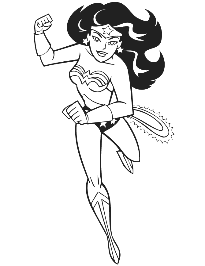 Female Superhero Coloring Pages - Wonder Woman