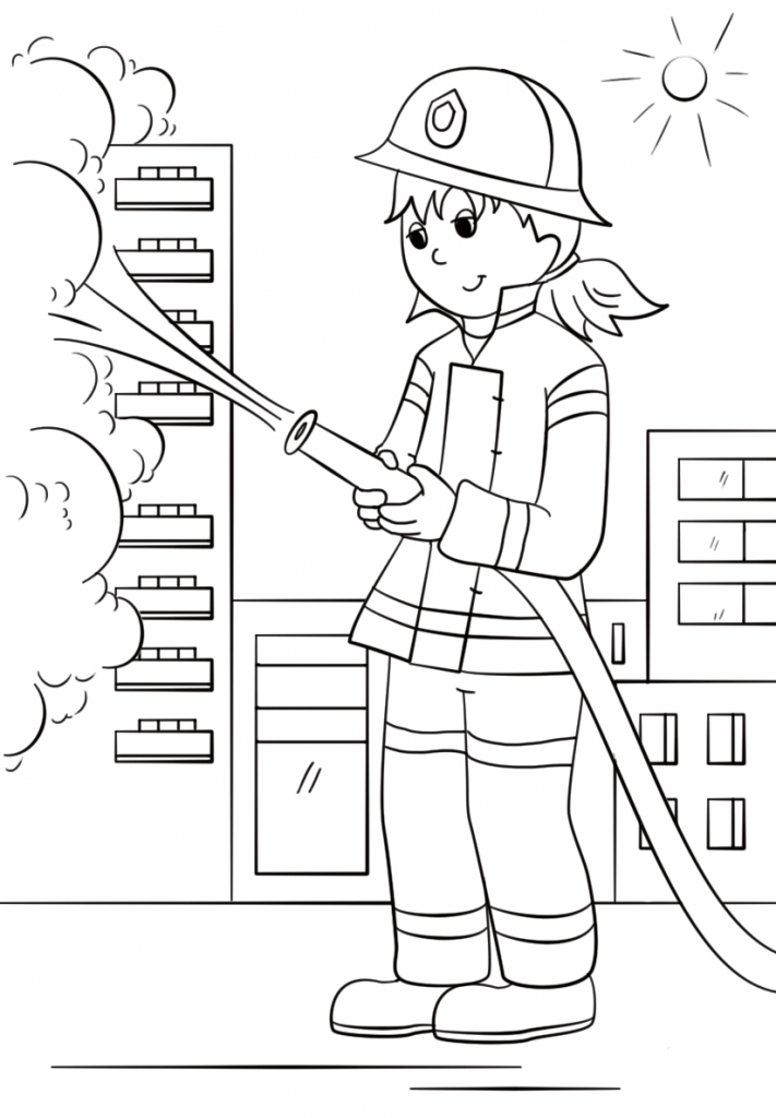 Fire Fighter Coloring Pages