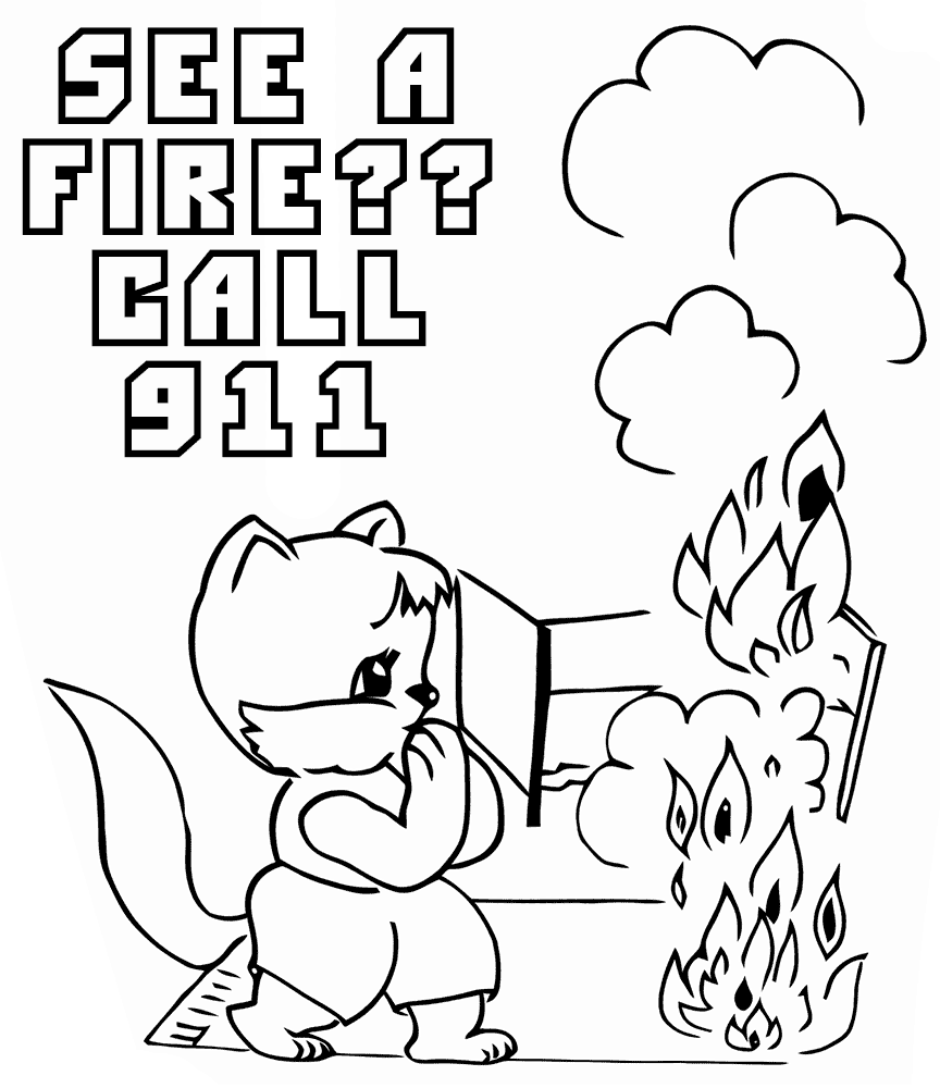 Fire Safety Coloring Pages