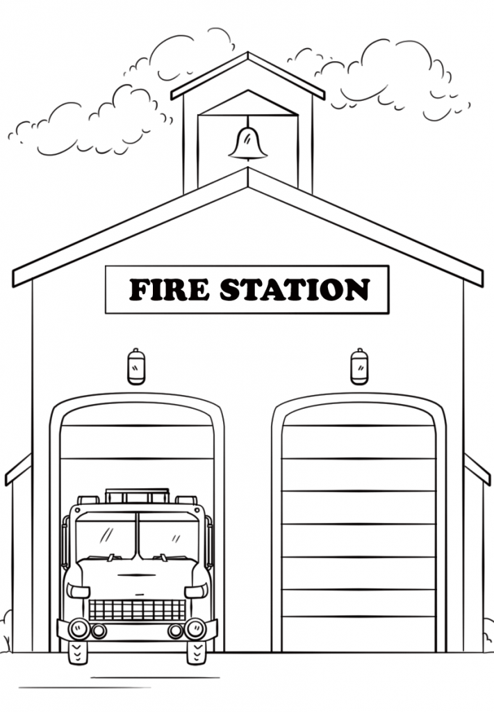 Fire Station Coloring Pages