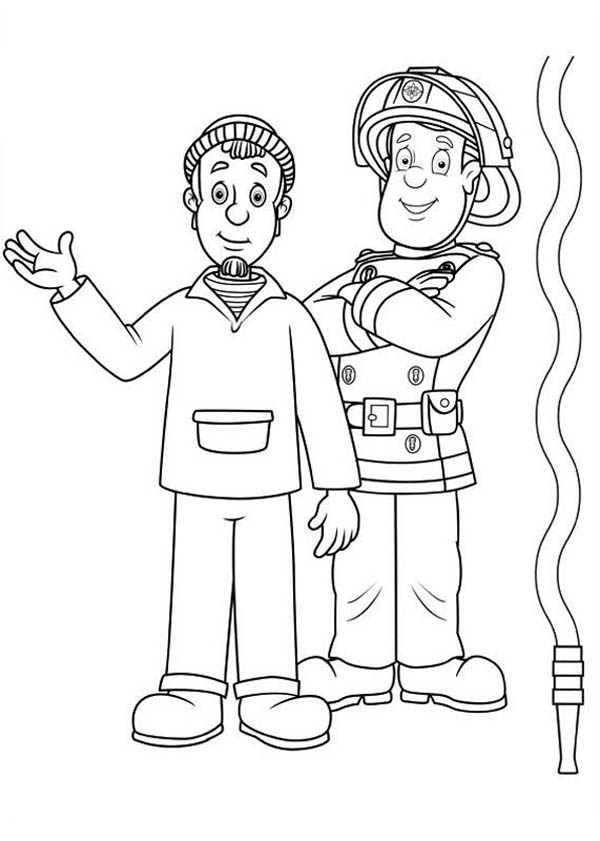 Fireman Sam Printable Coloring Page