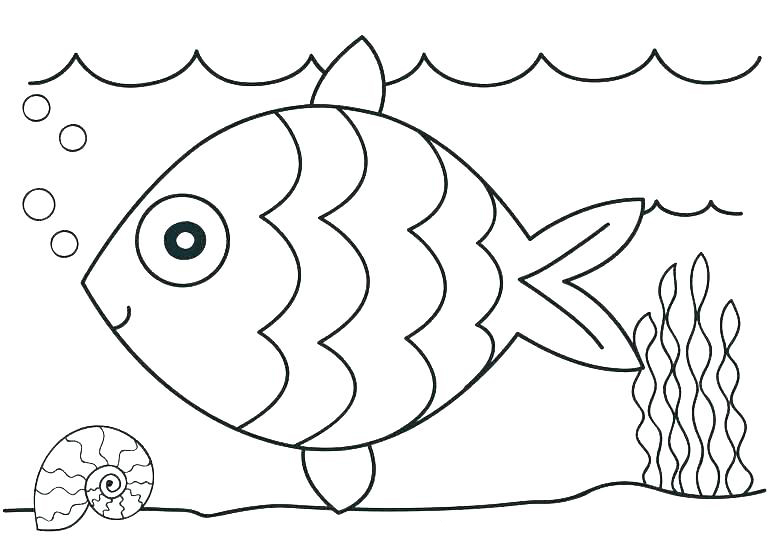 Fish in the Ocean Coloring Page