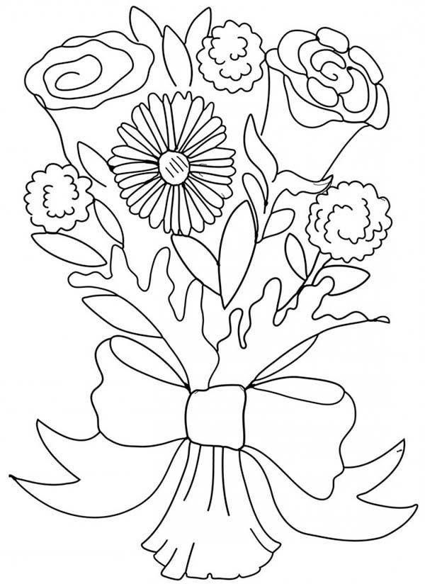 Flower Bouquet Coloring Page