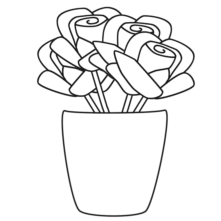 Flower Pot Coloring Page