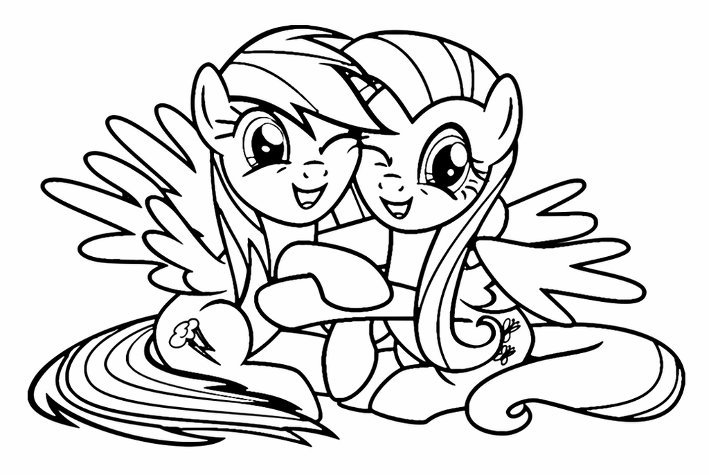 Fluttershy Rainbow Dash Coloring Page
