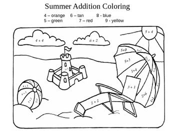 Free Addition Color by Number Sheets