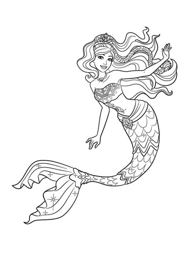 Free Barbie Mermaid Coloring Pages