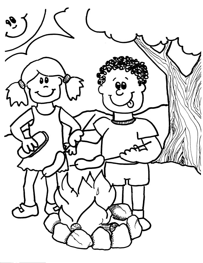 Free Camping Printable Coloring Page