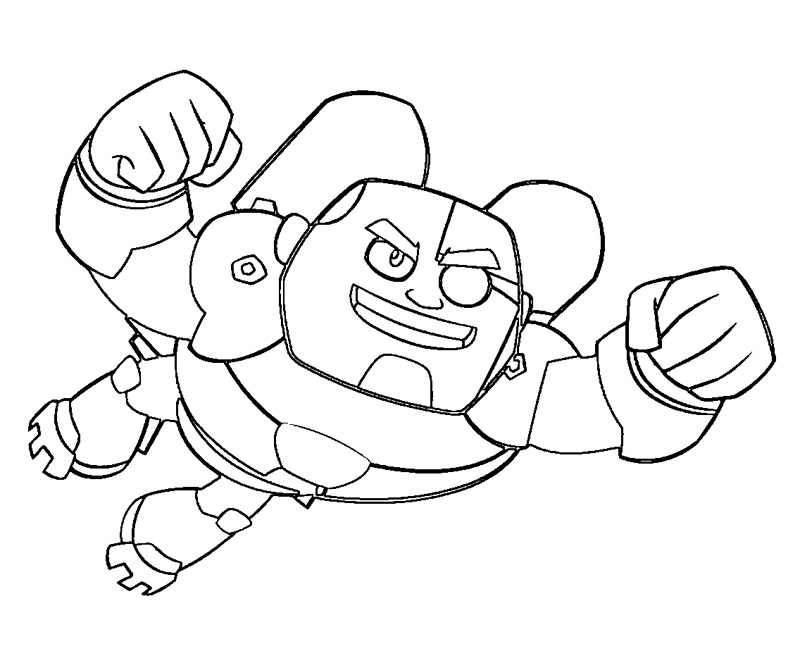 Free Teen Titans Go Coloring Pages - Cyborg