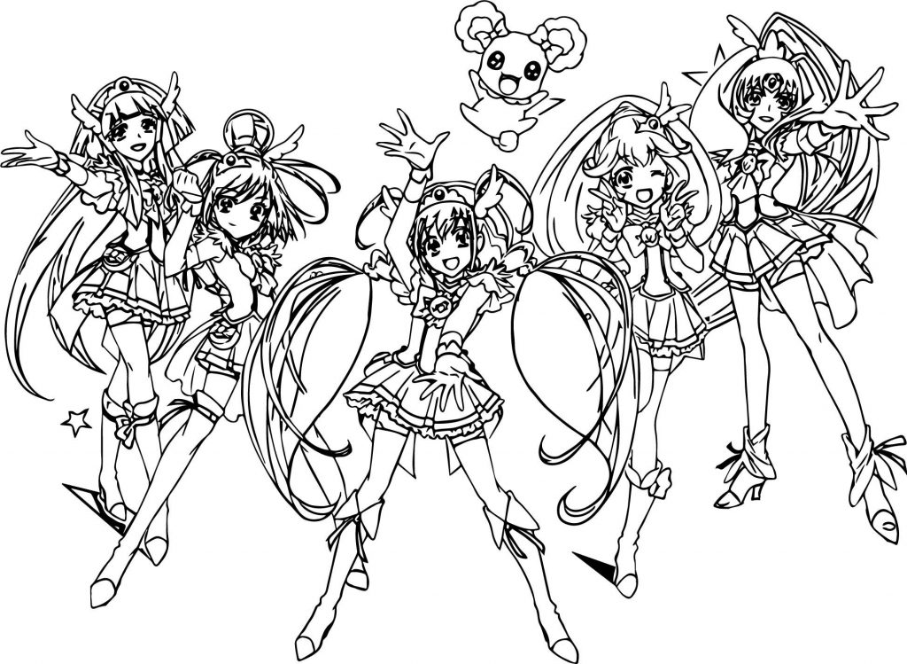 Glitter Force Girls Coloring Page