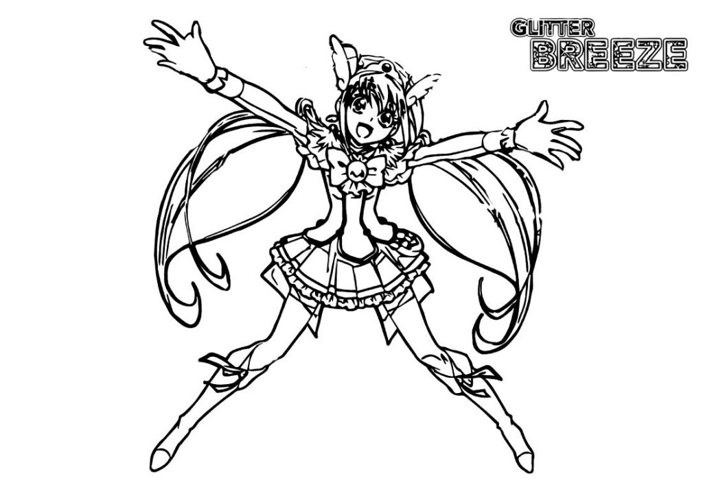 Glitter Force Coloring Pages Glitter Force Coloring Pages Happy