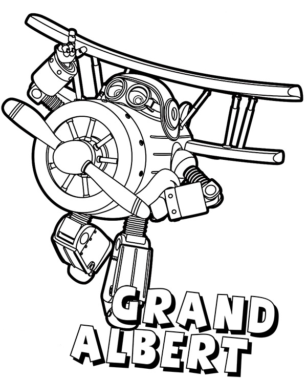 Grand Albert - Super Wings Coloring Page