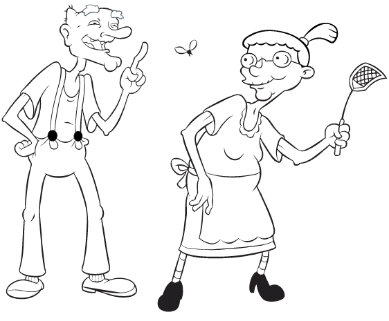 Grandpa Phil And Grandma Gertie Hey Arnold Coloring Pages