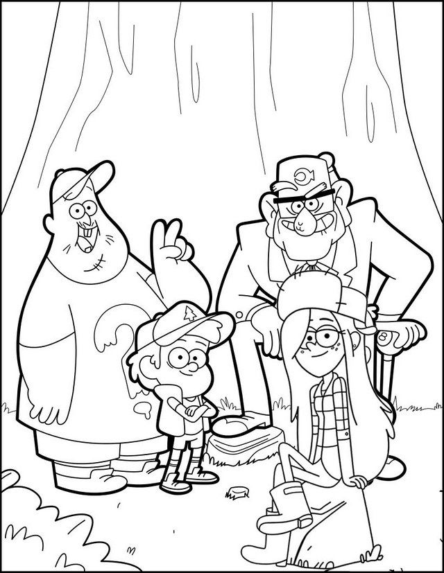 Gravity Falls Woods Coloring Page
