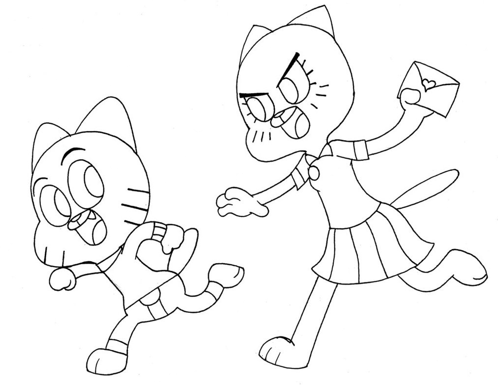 Gumball In Trouble Coloring Pages