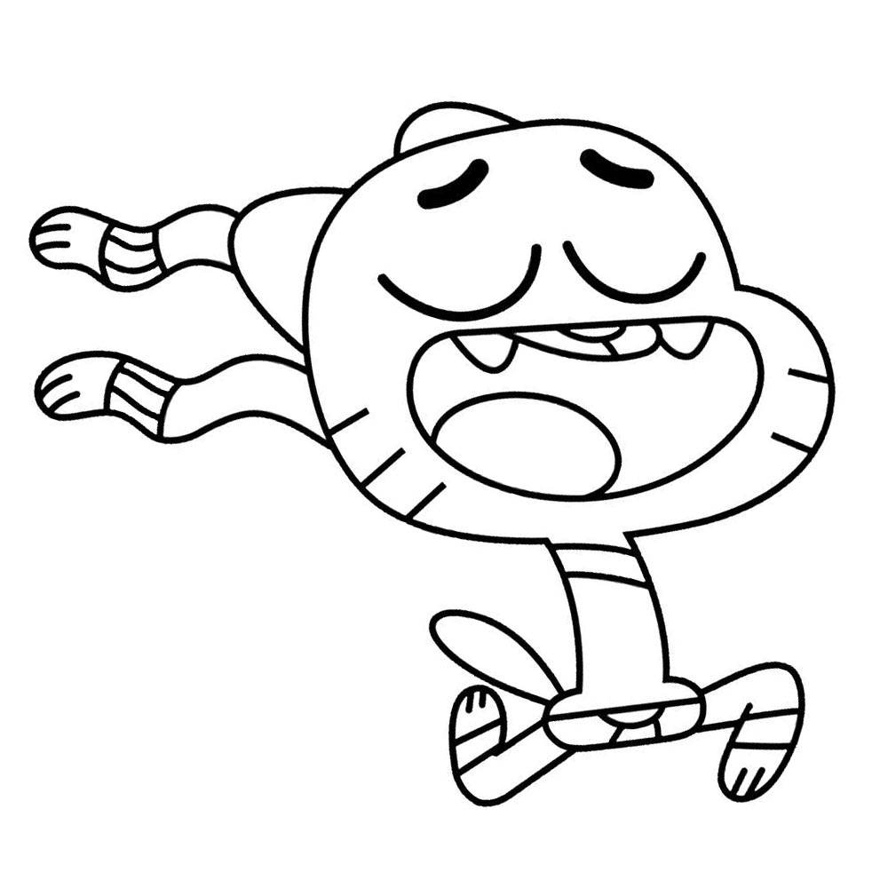 Gumball Running Coloring Page