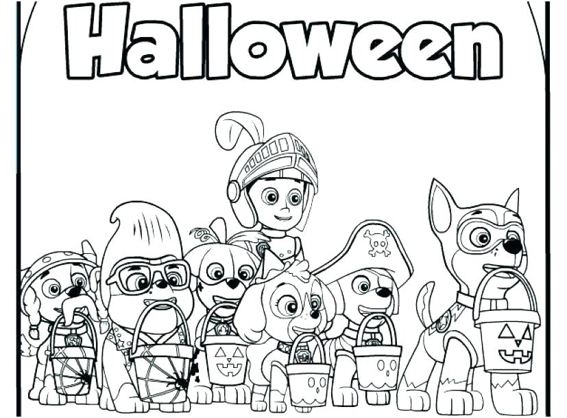 Halloween Paw Patrol Coloring Pages