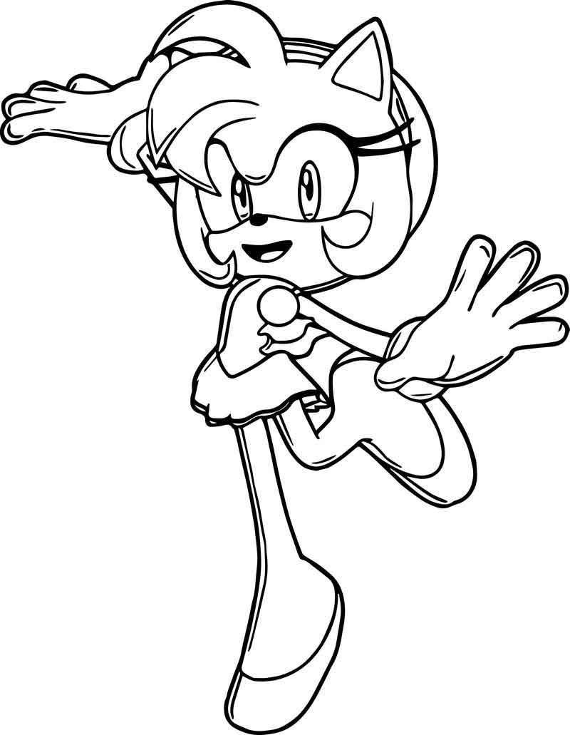 Happy Amy Rose Coloring Pages