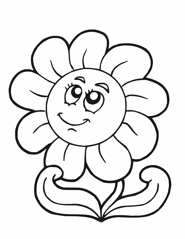 Happy Daisy Flower Coloring Page