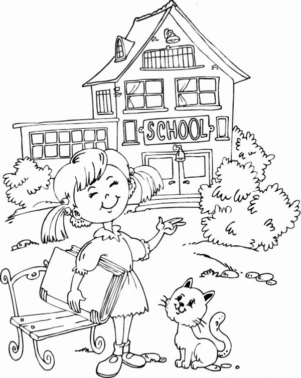 Happy Student School Coloring Page