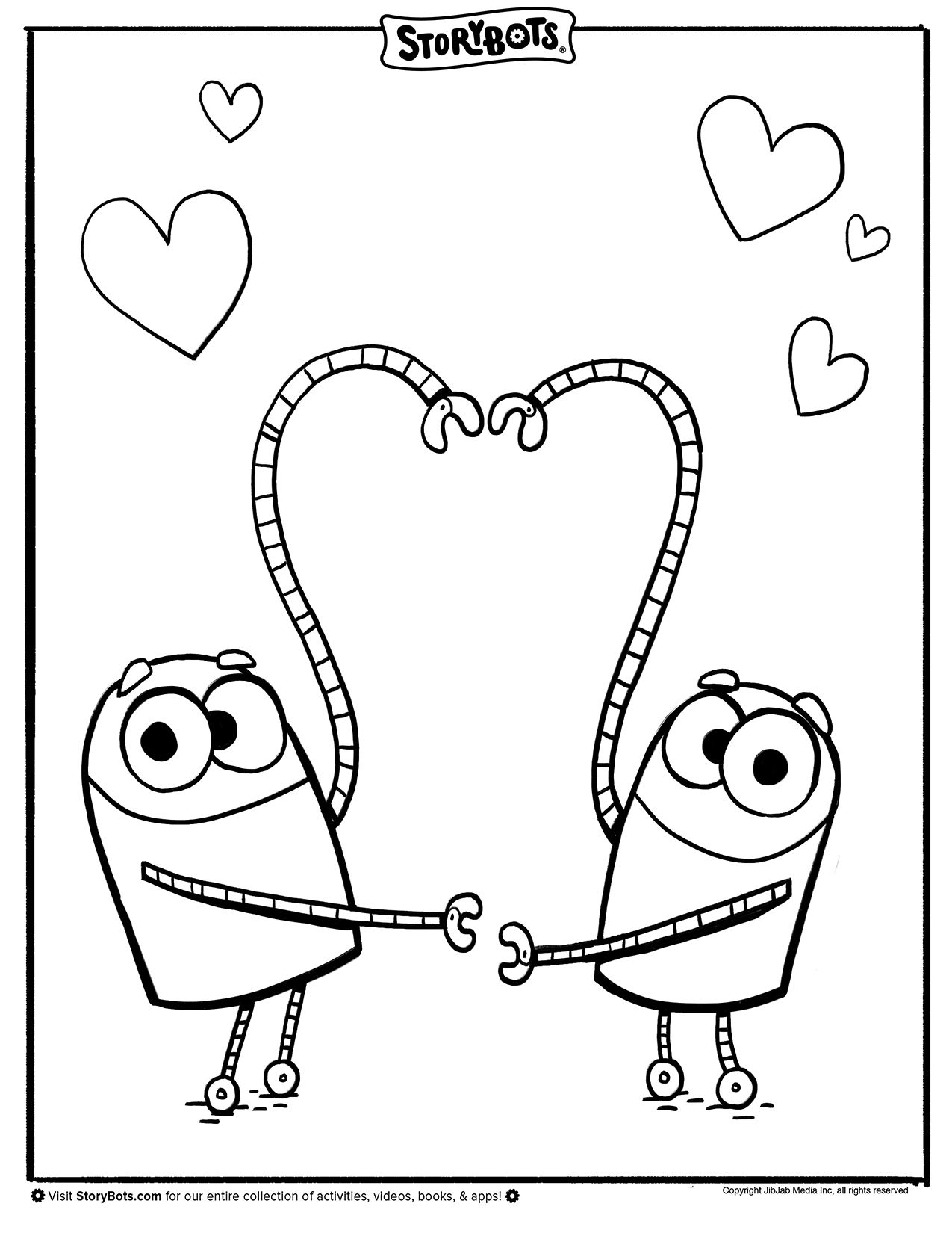 Heart Storybots Coloring Page