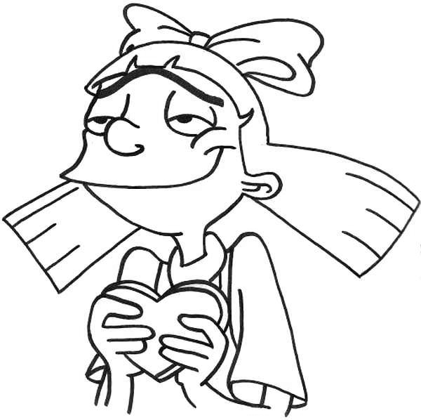 Helga In Love Hey Arnold Coloring Pages