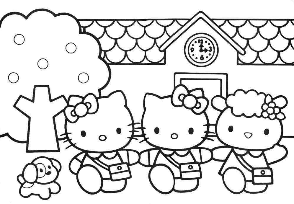 Hello Kitty At School Coloring Pages