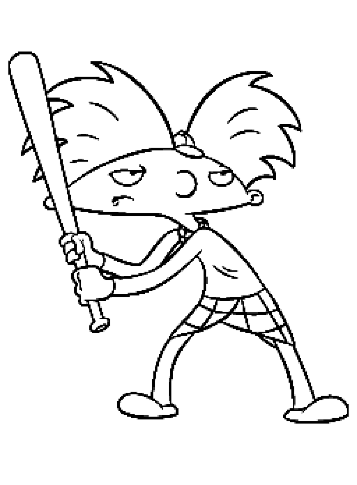 Hey Arnold At Bat Coloring Pages