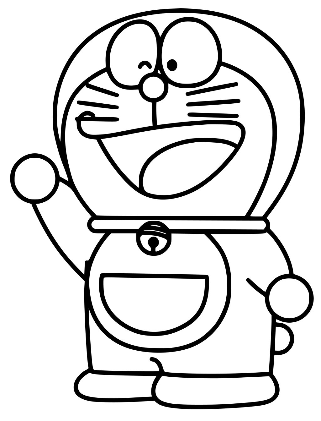 Hi Doraemon Coloring Page