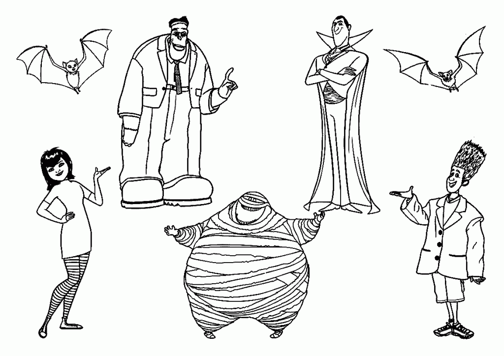 hotel transylvania characters coloring pages