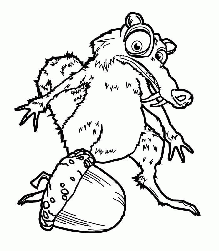 Ice Age Coloring Pages Scrat
