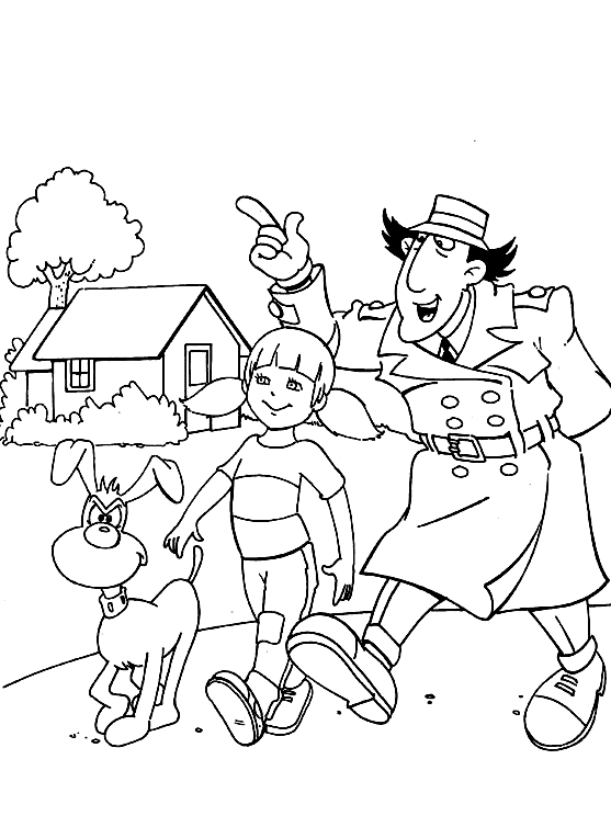 Inspector Gadget Penny And Brain Coloring Page