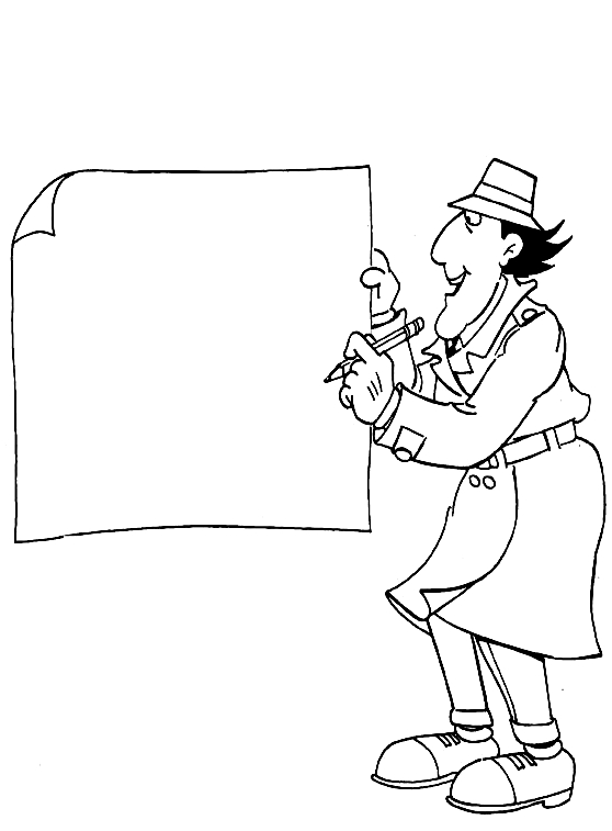 Inspector Gadget Writing Sign Coloring Page