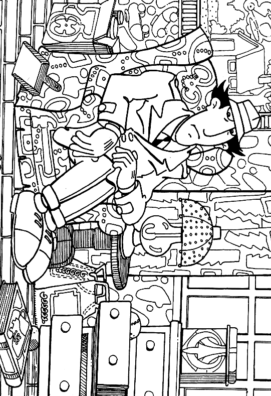 Inspector Gadgets Home Coloring Page