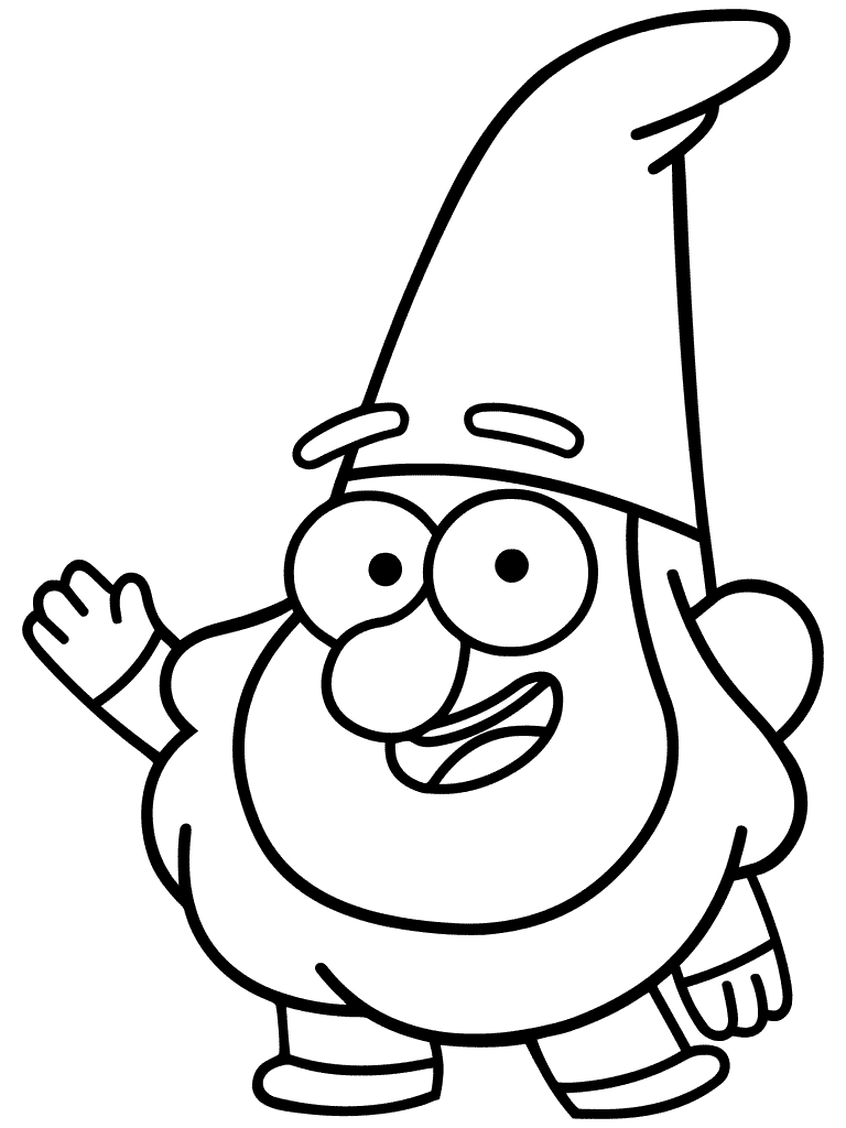 Jeff The Gnome Gravity Falls Coloring Page