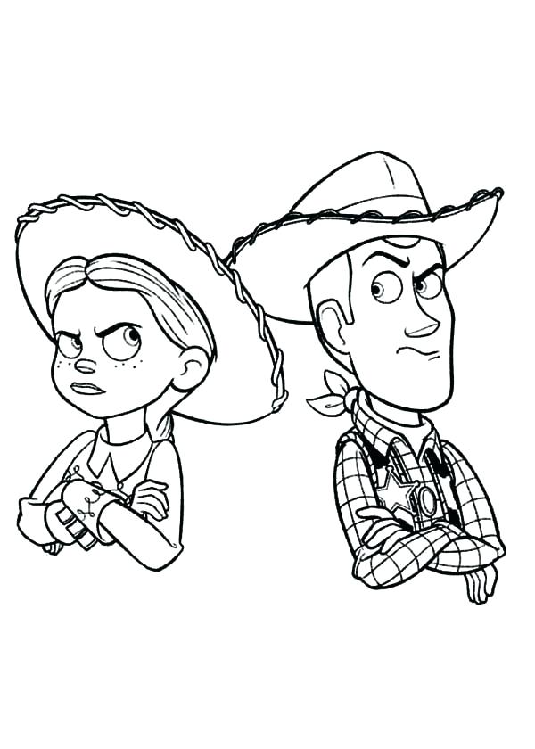 Jessie And Woody Angry Coloring Page