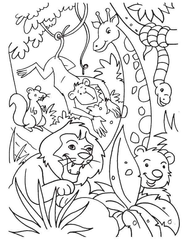 Jungle Animals Coloring Pages