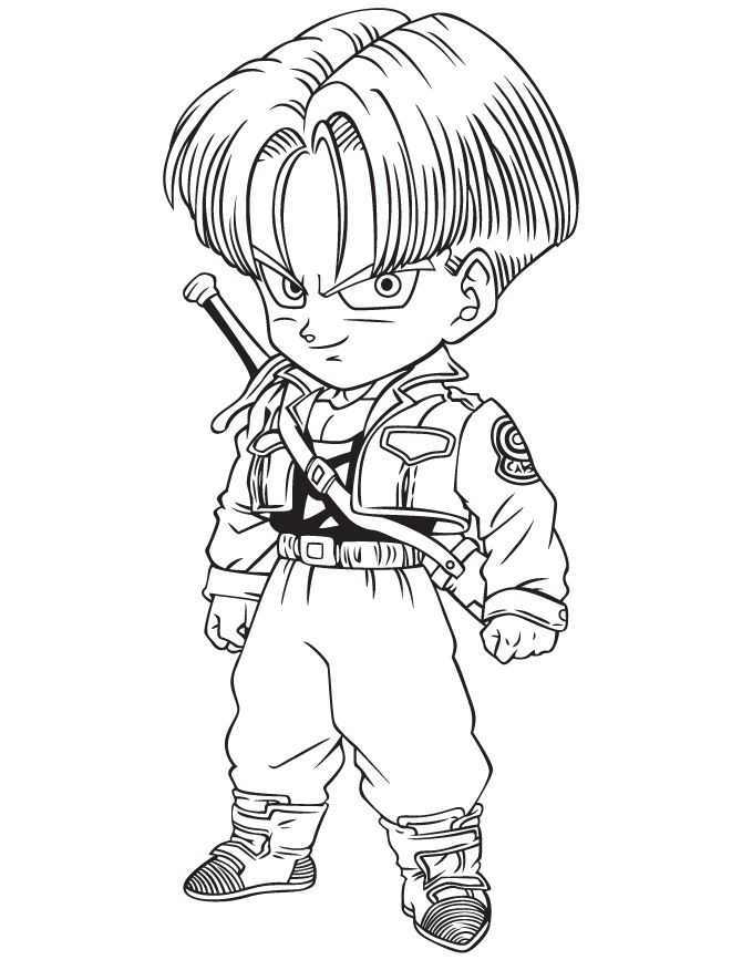 Kid Trunks - Dragon Ball Coloring Pages