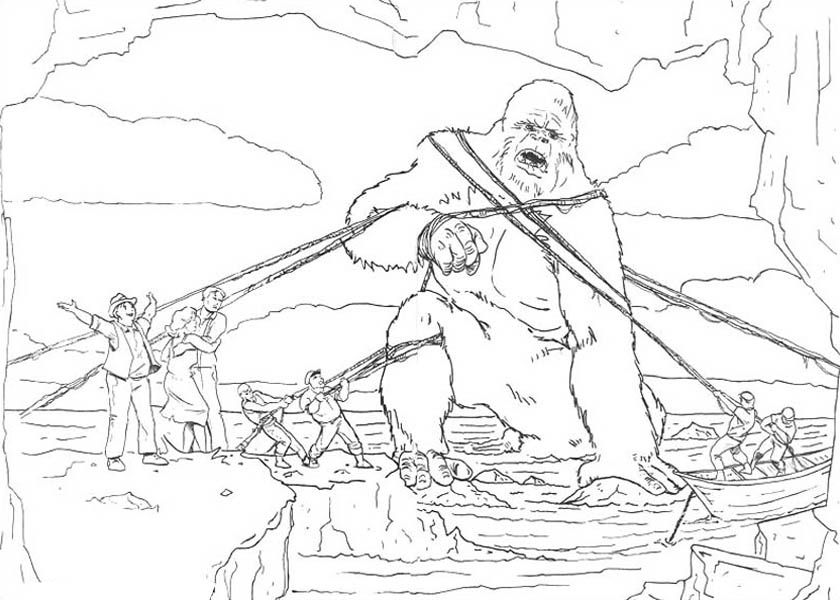 King Kong Captured Coloring Page