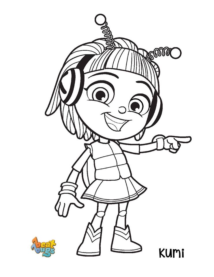 Kumi Beat Bugs Coloring Page