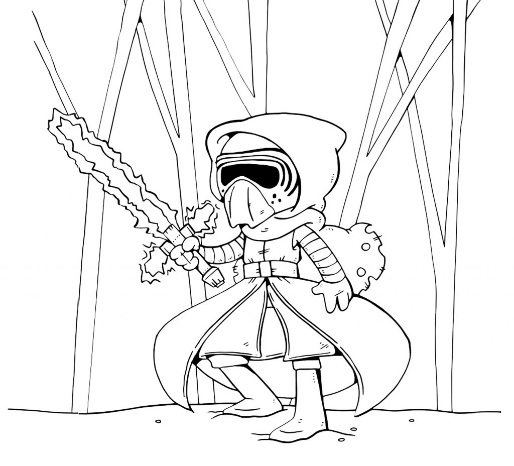 Kylo Ren Cartoon Coloring Page