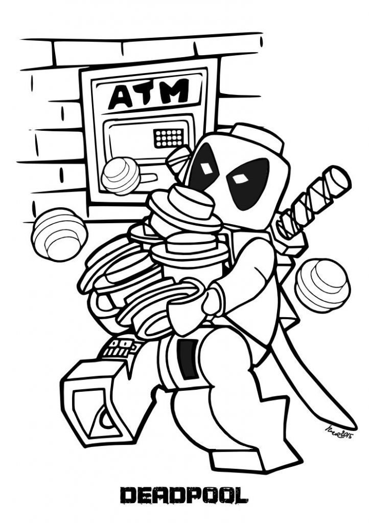 Lego Deadpool Coloring Page