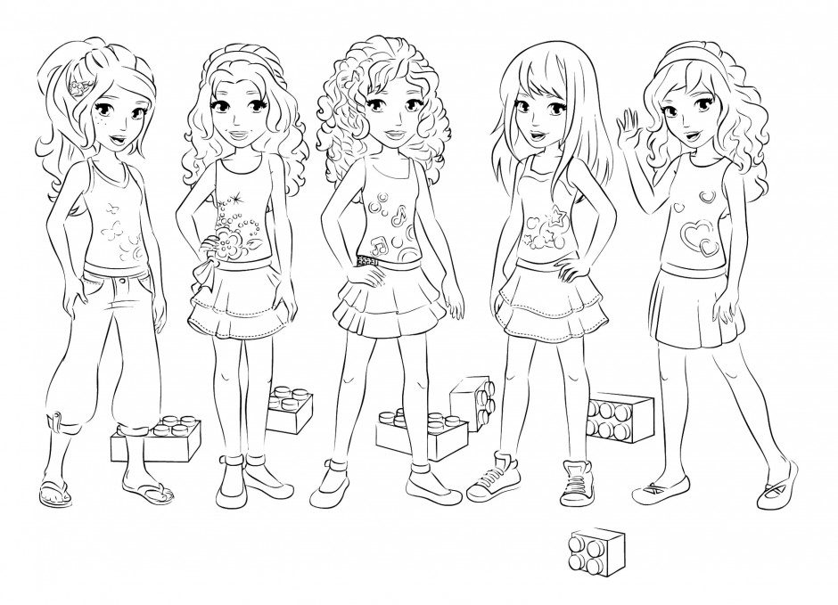 Lego Friends Characters Coloring Pages